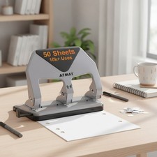 3 Hole Punch Heavy Duty, 50-Sheet Three Hole Punch, 50 Reduced Effort, 10,00...