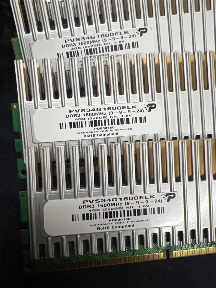 Patriot G Series DDR3 Kit of 8gb (4x2gb) memory ram PVS34G1600ELK 1600mhz Tested - Image 3 of 3