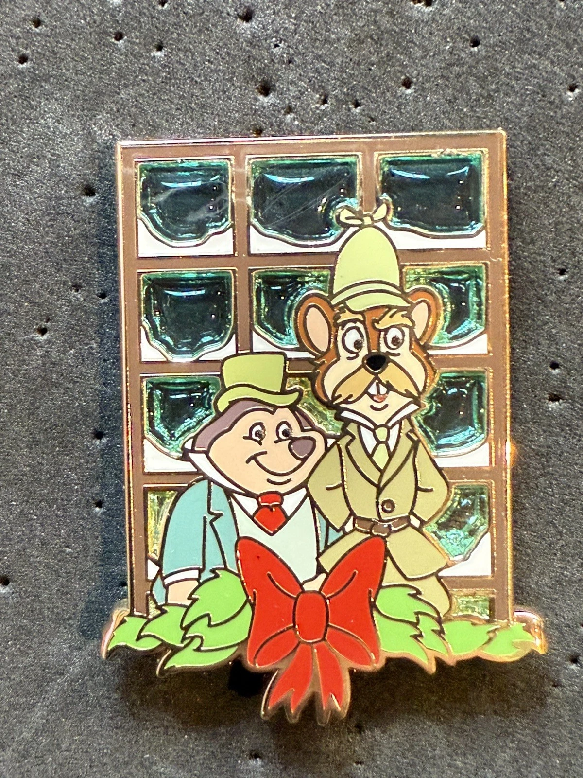 Disney Mickeys Christmas Carol Advent Pin Stained Glass Ratty And Moley