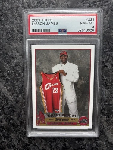 2003 Topps #221 LeBron James Cleveland Cavaliers RC Rookie PSA 8 NM-MT