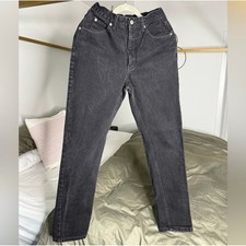 Vintage Calvin Klein Black Jeans 26x39 Size 10 Made in USA 100 Cotton 90s Y2K