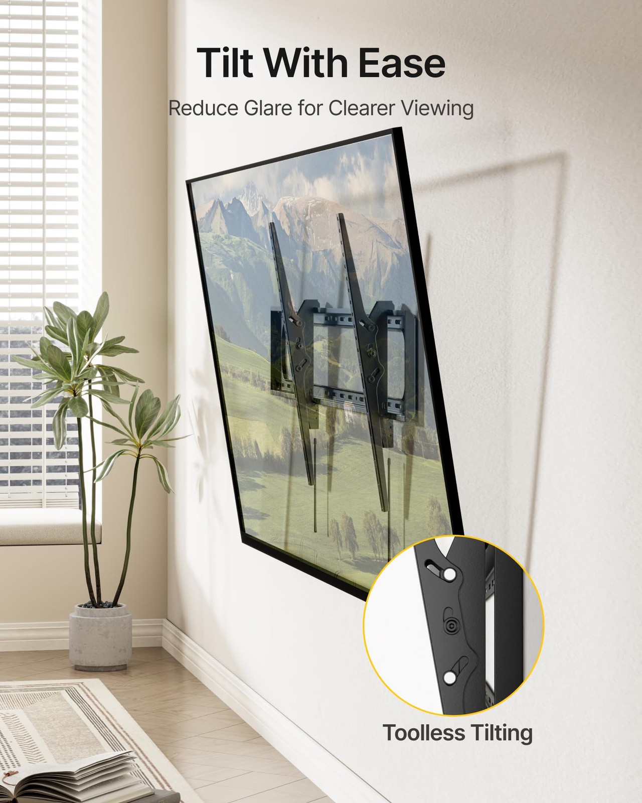 Heavy Duty Tilting TV Wall Mount for 60–120” Large TVs up to 300 lbs, 4X Safe...