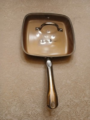 Copper Chef Frying Pot Pan Skillet w/ Lid , 9 1/2 ''Square 1  3/4'' inches Deep