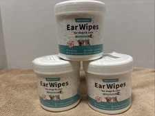 3 Pack of Dog/Cat Ear Cleaner Wipes, Lot Of 3 120 total each , Coconut Oil