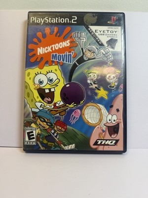 NIcktoons Movin Sony PlayStation 2 PS2 Cart + Box CB