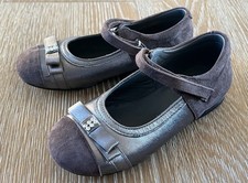 Eli Girls Suede Leather Mary Jane Shoes In Brown Size EURO 28/US 10.5 EUC