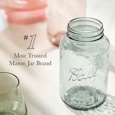 4pk 32oz Seafoam Green Glass Mason Jars with Lids and Bands Regular Mouth