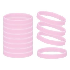 12 Pcs Rubber Bracelets, Glow in the Dark Silicone Bracelets Wristbands, Pink