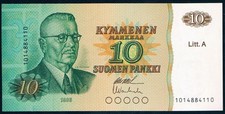 FINLAND - 10 MARKKAA 1980 Litt.  A UNC P 112