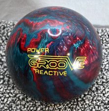 Brunswick Reactive Power Groove Red Teal Marbled Swirl Bowling Ball 13 lb 11 oz