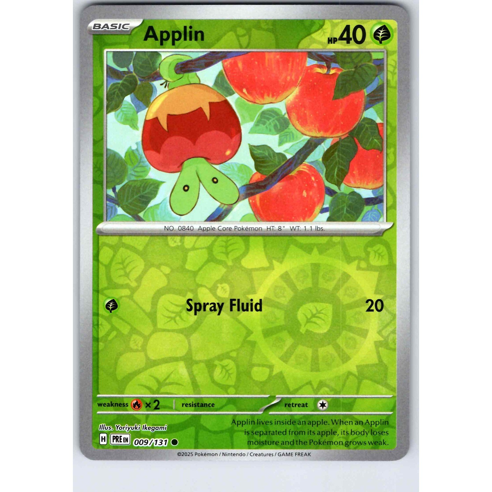 Applin 9/131 Prismatic Evolutions Pokemon Card Reverse Holo NM TCG singles