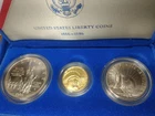 1986 STATUE OF LIBERTY 3 COIN UNCIRCULATED SET, $5 GOLD, $1 SILVER & HALF