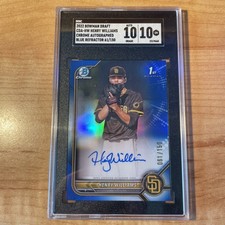 2022 Bowman Chrome - Henry Williams Auto BLUE WAVE Refractor /150 SGC 10/10