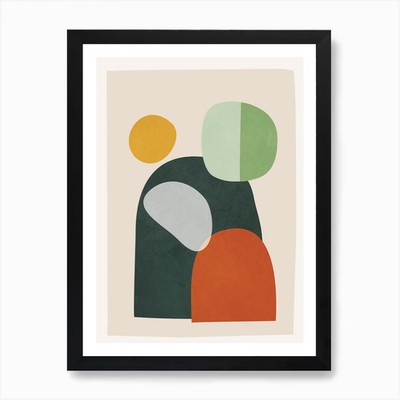 Bunte abstrakte Formen 3 Kunstdruck gerahmtes Wandbild Poster Leinwanddruck Bild