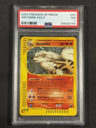 Pokemon Cards PSA 7 NM Arcanine Holo Skyridge 2003 Ultra Rare H2/H32