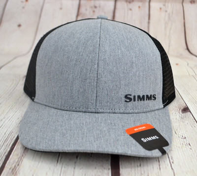 SIMMS Mid Crown ID Trucker Hat - Snapback - OSFA - Heather Gray / Black NWT