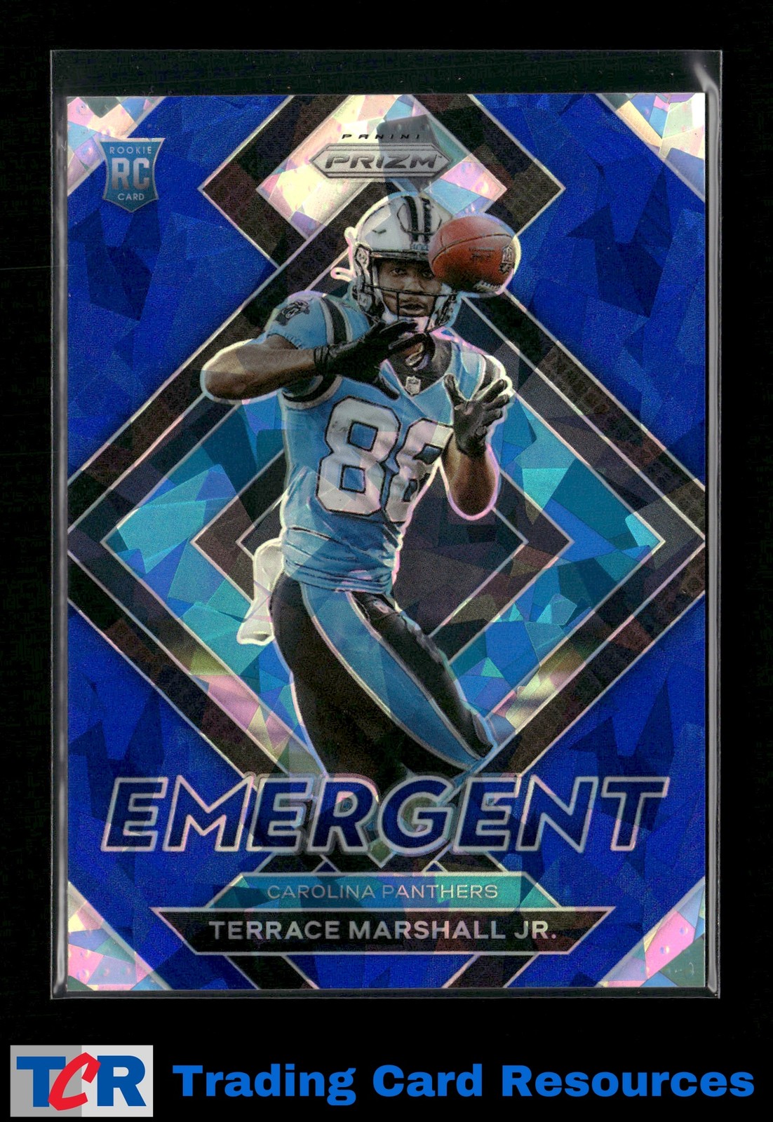 2021 Panini Prizm #E-16 Terrace Marshall Jr. Emergent Prizms Blue Ice #/99