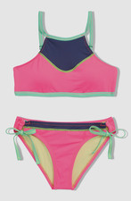 Hobie Kid's Girl's Pink Stitch Perfect Two-Piece Swimwear Size 14