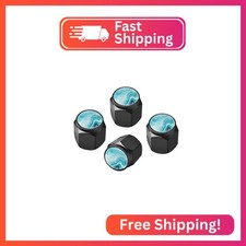Tire Valve Stem Caps Cover,4 Pcs Metal Black Air Valve Cap, Aluminum Car Wheel S
