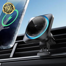 Qi2 15W Magsafe Car Mount Charger, Magnetic Wireless, Fast Charge for iPhone, Ga