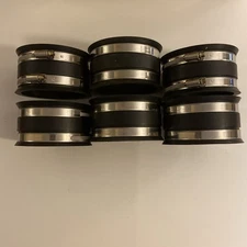 6 Pack - POWERTEC 70149-P6 Dust Control Flex Cuff with Steel Clamps, 4-Inch