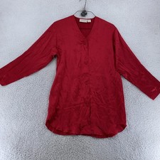 Vintage Victoria's Secret Gold Label Silk Shirt Womens Small S Blouse Pajama Top