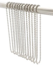 Stainless Steel Shower Curtain Hooks, 55 Inch Ball Chain Design, 12 Pack Rust...