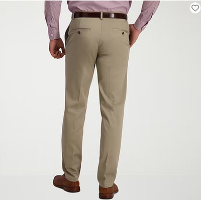 Haggar Iron Free Premium Khaki Mens Straight Fit Flat Front Pant 36W 34L E091330