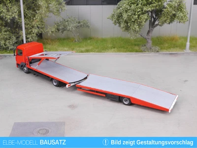 ELBE-MODELL EM115 1:87 Bausatz 7,5t KW Transporter Aufbau und Anhänger
