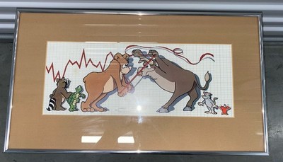 ROBERT MARBLE  MARKET STRUGGLE  SIGNED IN PENCIL COLOR LITHOGRAPH W/ COA #213