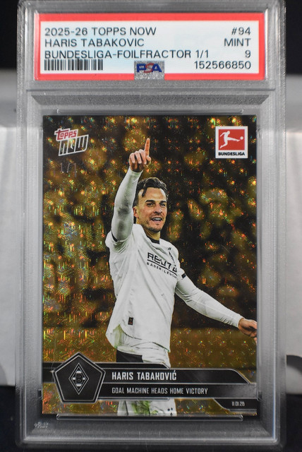 Haris Tabakovic 2025-26 Topps Now #94 FOILFRACTOR 1/1 PSA Mint 9 RB Salzburg