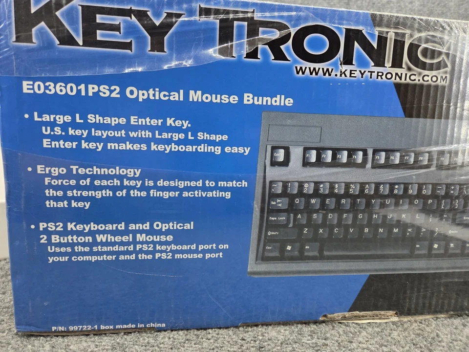 Black Vintage KeyTronic E03601PS2 Bundle Keyboard Ps/2 104 Key Keyboard New - Image 3 of 3