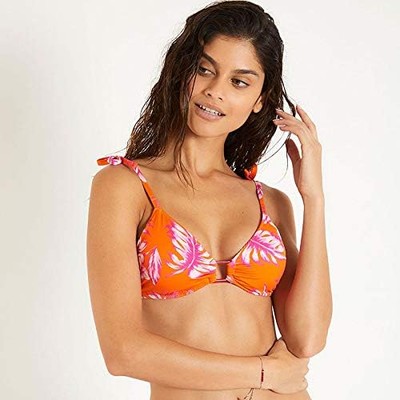 Banana Moon Damen Badetop Schwimmtop Bra FLAVIO MAHINI, Orange geblümt, S