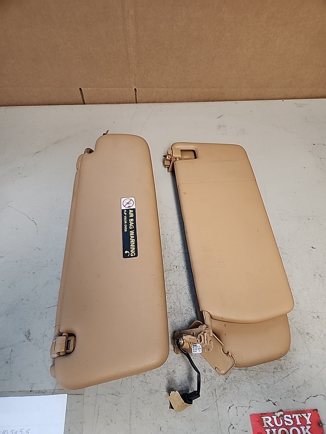 2008 Porsche Cayenne Tan Brown Sun Visor Driver Passenger Side LH RH SET OF 2