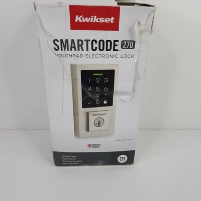 Kwikset SmartCode 270 Satin Nickel Touchpad Deadbolt, Single Cylinder, SmartKey