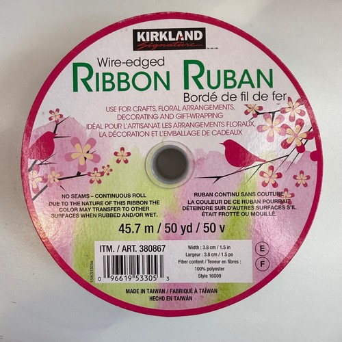 Kirkland Signature 'Happy Birthday!' 1.5in 50yd Wire-edged Ribbon 16S09 Used