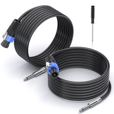 2 Pack 30 Feet Pro Speakon to 1/4 Speaker Cable, DJ, PA, Amplifier, Mixer