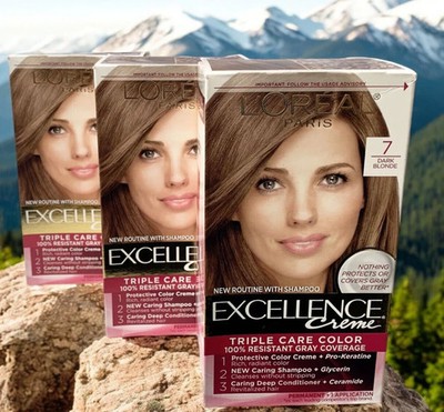 L'Oreal Paris Excellence Creme Hair Color - 7 Dark Blonde (3 Pack)