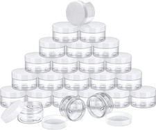 4 oz), 24 Pieces Empty Clear Plastic Jars with Lids Round Storage Container