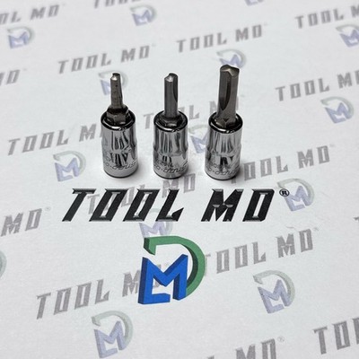 Snap-on Tools NEW 3pc 1/4'' Drive CLUTCH Bit Socket Driver Set TM31E TM27E TM30E