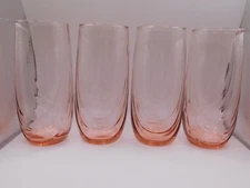 Vintage Lenox Swag Lt. Pink Draped Art Deco Water/Iced Tea Glasses Set of 4