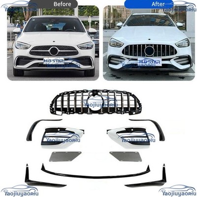 Front bumper body kit trim Upgrade C63 AMG style 10p For Benz C-Class 2022-2025