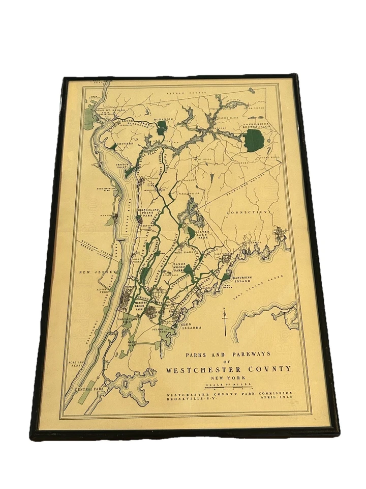 Original 1925 Westchester Park Commission, Map Of Westchester County Parks - Image 2 of 2