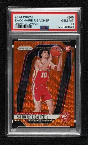 2024 Panini Prizm Orange Wave Prizm 59/60 Zaccharie Risacher PSA 10 Rookie RCOpens in a new window or tab