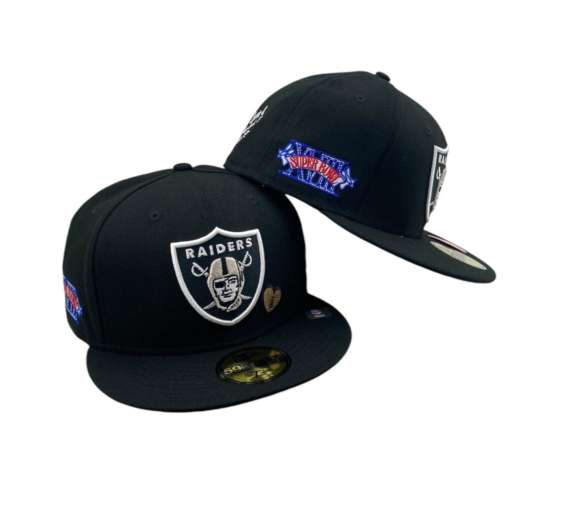 Raiders Team Heart New Era Super Bowl 59 fifty fitted black cap | eBay