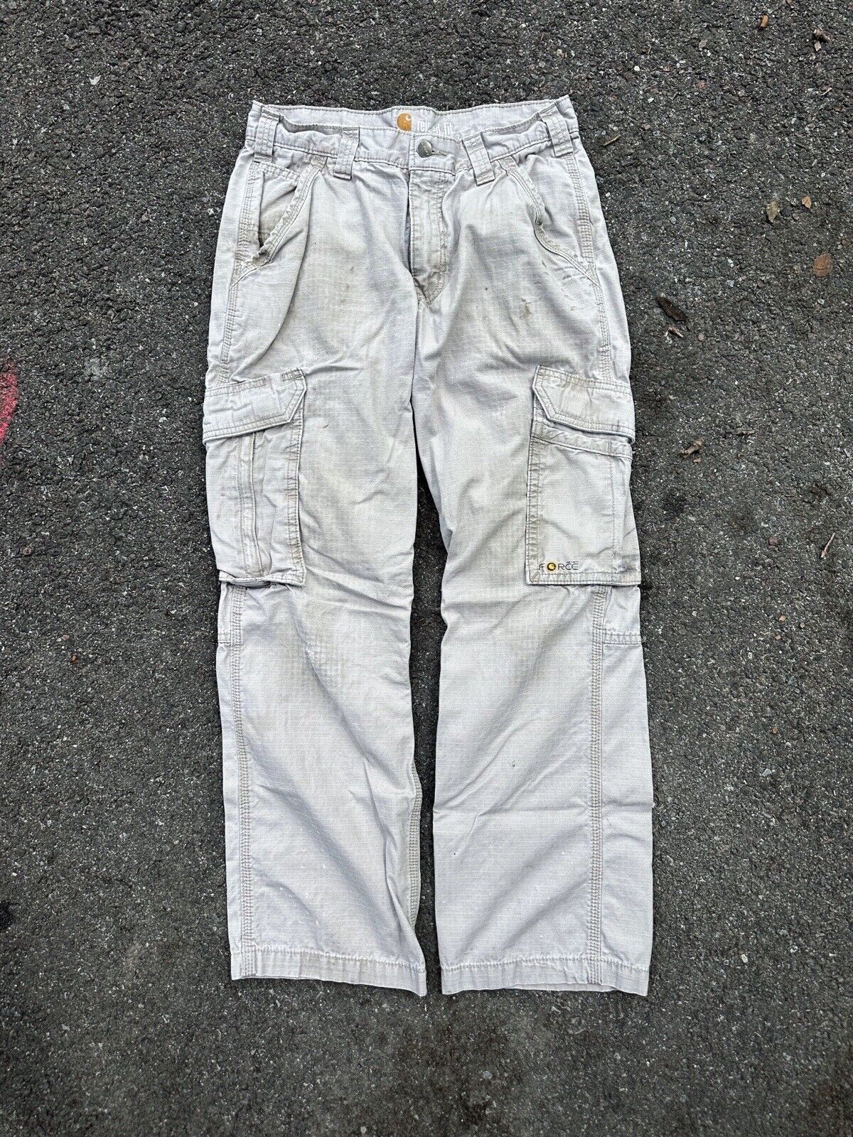 Vintage Carhartt y2k Khaki Cargo Pants Double Kne… - image 1