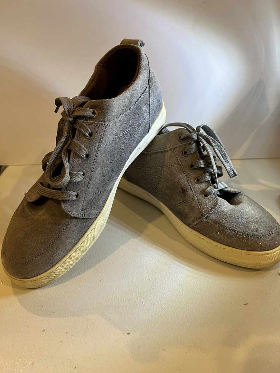 Men's Invisible Height Increase Calden Suede gray elevator 2" lift shoes US-10