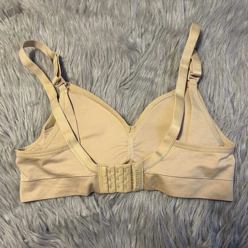 Hofish Wireless Nursing Bra Womens Size Small Beige Maternity Wirefree - Image 4 of 4