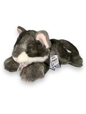 Aurora Flopsies 06647 Cat Gray White Plush Stuffed Toy Animal Doll Kitten Milo