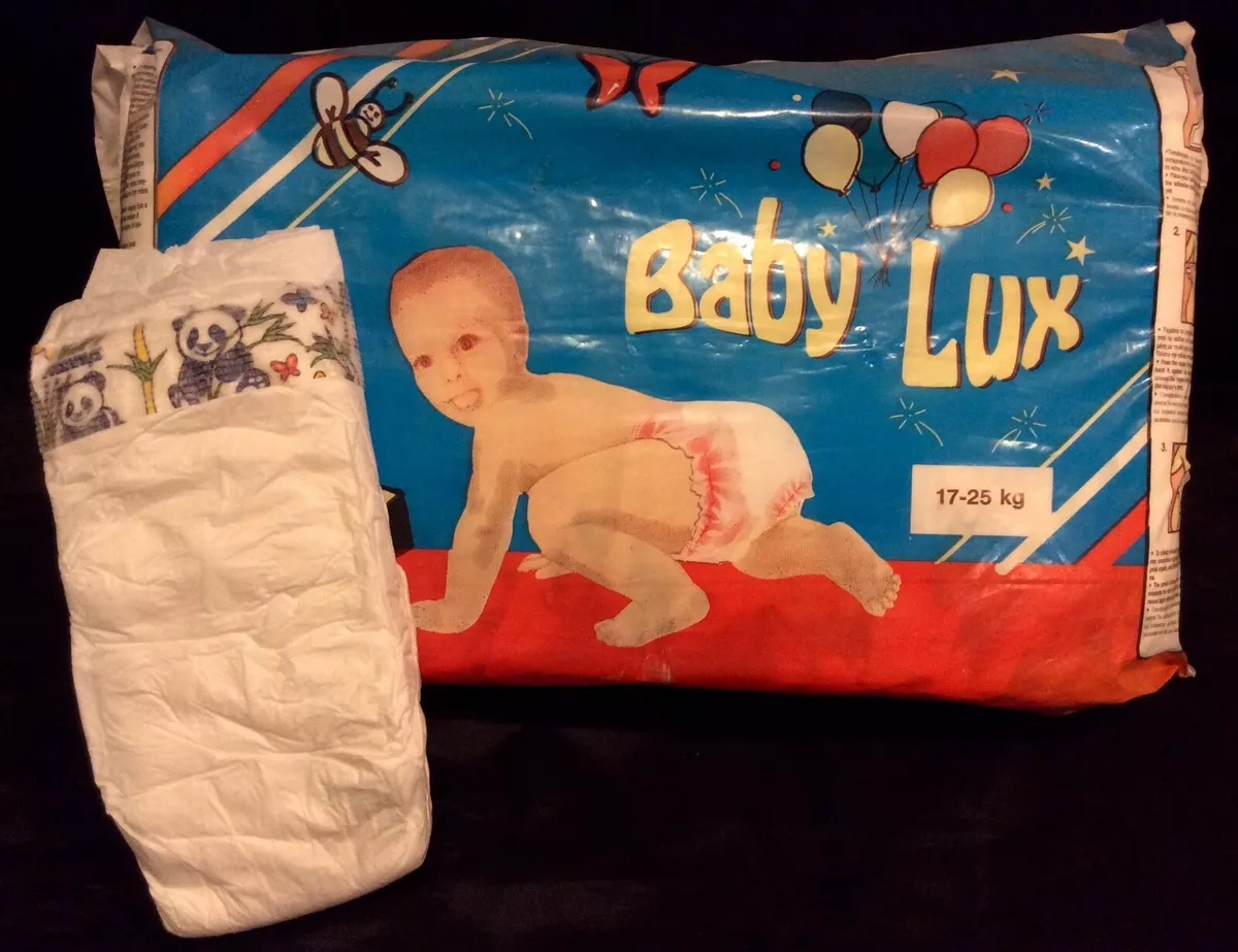 Vintage Baby Lux Diaper Unisex Sz Junior 17 25 kg Greece Import Cloth Like